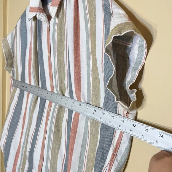 Madewell Multicolor Striped Button-Up Top - Picture 7 of 8